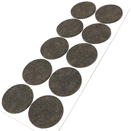Adsamm® / 10 x Selbstklebende Filzgleiter/Braun/ø 45 mm/Rund/Möbelgleiter aus Filz mit 3.5 mm Stärke/Möbel- und Bodengleiter von Adsamm