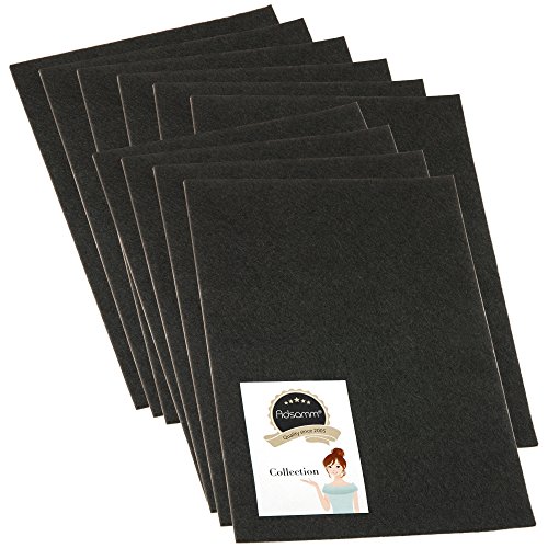 Adsamm® / 10 x Selbstklebende Filzplatten/Schwarz / 200x300 mm/Rechteckig/Filzgleiter zum Zuschneiden aus 3.5 mm starkem Filz/Möbel- und Bodengleiter von Adsamm
