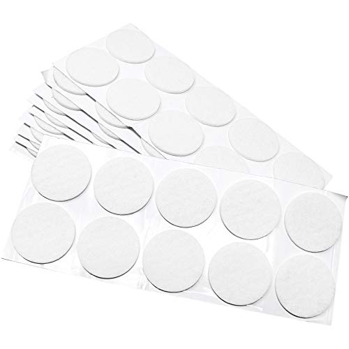 Adsamm® / 100 x Selbstklebende Filzgleiter/Weiß/ø 45 mm/Rund/Möbelgleiter aus Filz mit 3.5 mm Stärke/Möbel- und Bodengleiter von Adsamm