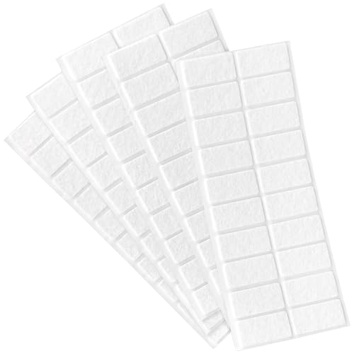 Adsamm® / 100 x Selbstklebende Filzgleiter/Weiß / 20x40 mm/Rechteckig / 1.5 mm dünne Selbstklebende Möbelgleiter aus Filz von Adsamm