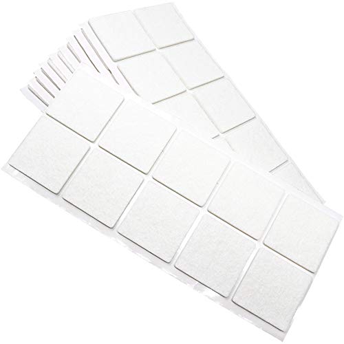 Adsamm® / 100 x Selbstklebende Filzgleiter/Weiß / 45x45 mm/Quadratisch/Möbelgleiter aus Filz mit 3.5 mm Stärke/Möbel- und Bodengleiter von Adsamm
