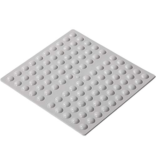 Adsamm® / 100 x selbstklebende Anschlagpuffer/ø 10.0 mm/Höhe 3.0 mm/rund/halbkugelförmig/Grau/Elastikpuffer zum Kleben für Möbel, Türen, Deckel, Glastisch, Fliesen von Adsamm