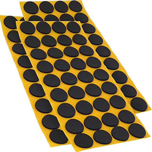 Adsamm® / 108 x Selbstklebende Antirutsch Pads aus EPDM Zellkautschuk/ø 24 mm/Schwarz/Rund / 2.5 mm Starke Anti-Rutsch-Gleiter von Adsamm