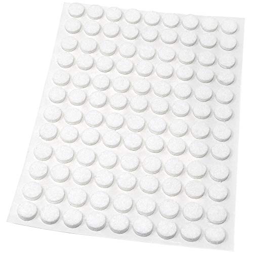 Adsamm® / 108 x Selbstklebende Filzgleiter/Weiß/ø 10 mm/Rund/Möbelgleiter aus Filz mit 3.5 mm Stärke/Möbel- und Bodengleiter von Adsamm