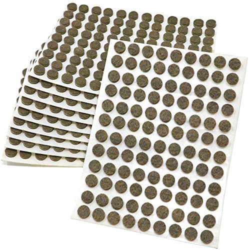 Adsamm® / 1080 x Selbstklebende Filzgleiter/Braun/ø 10 mm/Rund/Möbelgleiter aus Filz mit 3.5 mm Stärke/Möbel- und Bodengleiter von Adsamm