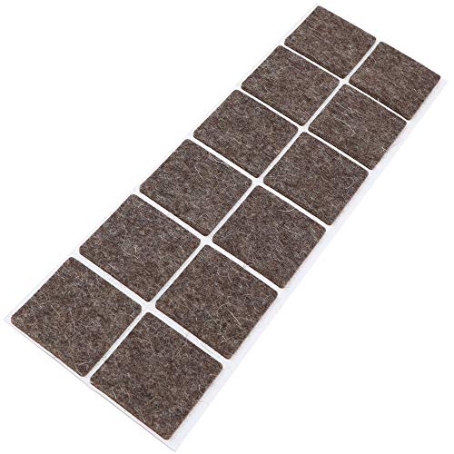 Adsamm® / 12 x Wollfilz-Möbelgleiter | 40x40 mm/Melange-Braun Natur/Quadratisch / 3 mm Starke Selbstklebende weiche Filzgleiter aus Naturfilz von Adsamm