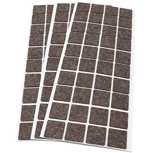 Adsamm® / 120 x Wollfilz-Möbelgleiter | 25x25 mm/Melange-Braun Natur/Quadratisch / 3 mm Starke Selbstklebende weiche Filzgleiter aus Naturfilz von Adsamm