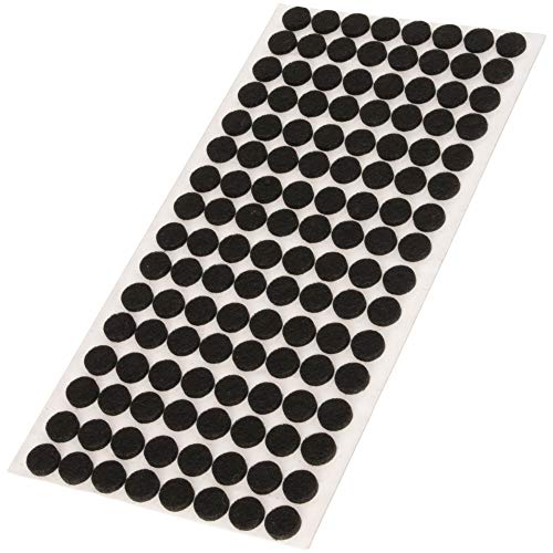 Adsamm® / 128 x Selbstklebende Filzgleiter/Schwarz/ø 12 mm/Rund/Möbelgleiter aus Filz mit 3.5 mm Stärke/Möbel- und Bodengleiter von Adsamm