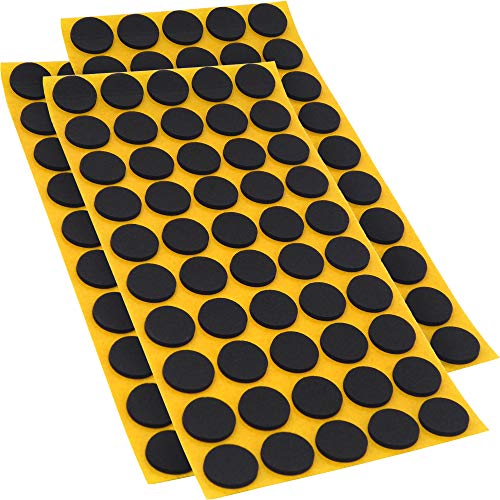 Adsamm® / 150 x Selbstklebende Antirutsch Pads aus EPDM Zellkautschuk/ø 20 mm/Schwarz/Rund / 2.5 mm Starke Anti-Rutsch-Gleiter von Adsamm