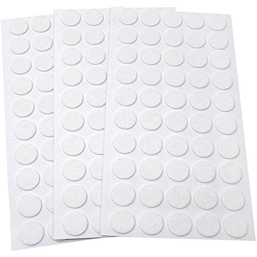 Adsamm® / 150 x Selbstklebende Filzgleiter/Weiß/ø 16 mm/Rund / 1.5 mm dünne Selbstklebende Möbelgleiter aus Filz von Adsamm