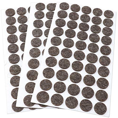 Adsamm® / 150 x Wollfilz-Möbelgleiter | ø 16 mm/Melange-Braun Natur/Rund / 3 mm Starke Selbstklebende weiche Filzgleiter aus Naturfilz von Adsamm