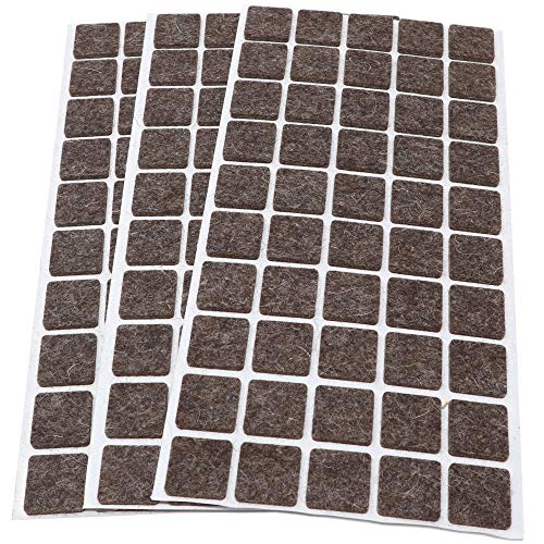 Adsamm® / 150 x Wollfilz-Möbelgleiter | 20x20 mm/Melange-Braun Natur/Quadratisch / 3 mm Starke Selbstklebende weiche Filzgleiter aus Naturfilz von Adsamm