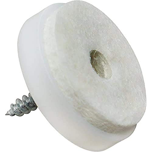 Adsamm® / 16 x Filzgleiter mit Schraube / Weiß / Ø 28 mm / rund / Möbelgleiter zum Schrauben in Premium-Qualität von Adsamm