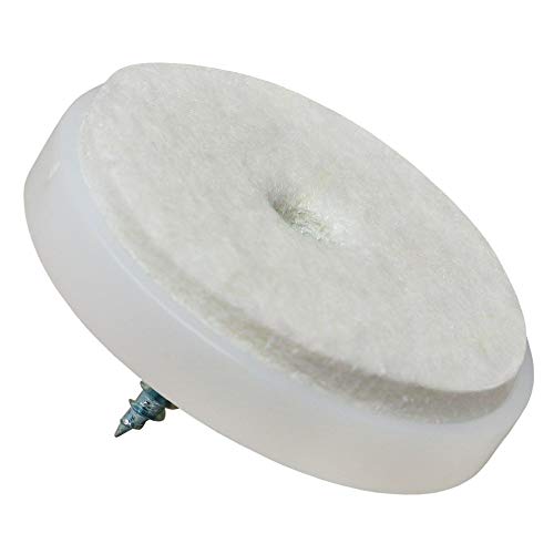 Adsamm® / 16 x Filzgleiter mit Schraube / Weiß / Ø 40 mm / rund / Möbelgleiter zum Schrauben in Premium-Qualität von Adsamm