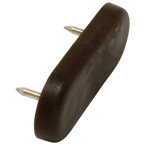Adsamm® / 16 x Kunststoffgleiter mit 2-Nägel / Braun / 18x44 mm / rechteckig / Möbelgleiter mit Nagel / Möbel- und Bodengleiter von Adsamm