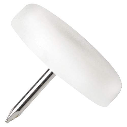 Adsamm® / 16 x Kunststoffgleiter mit Nagel / Weiß / Ø 25 mm / rund / Möbelgleiter mit Nagel / Möbel- und Bodenschutz in Adsamm® Qualität von Adsamm