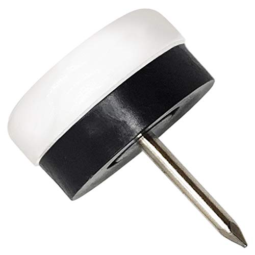 Adsamm® / 16 x Kunststoffgleiter mit Puffer und Nagel / Weiß / Ø 20 mm / rund / Möbelgleiter mit Nagel / Möbel- und Bodengleiter von Adsamm