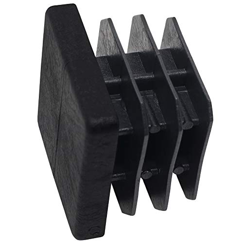 Adsamm® / 16 x Lamellenstopfen/Schwarz / 26x26-28x28 mm/Quadratisch/Möbelgleiter für Stahlrohrstühle/Endkappen für Quadrat-Rohre von Adsamm