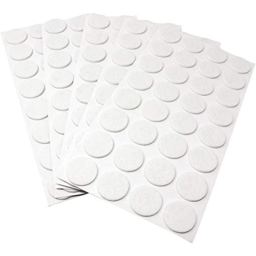 Adsamm® / 160 x Selbstklebende Filzgleiter/Weiß/ø 26 mm/Rund/Möbelgleiter aus Filz mit 3.5 mm Stärke/Möbel- und Bodengleiter von Adsamm