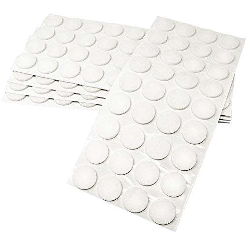 Adsamm® / 180 x Selbstklebende Filzgleiter/Weiß/ø 24 mm/Rund/Möbelgleiter aus Filz mit 3.5 mm Stärke/Möbel- und Bodengleiter von Adsamm