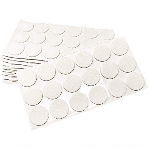 Adsamm® / 180 x Selbstklebende Filzgleiter/Weiß/ø 36 mm/Rund/Möbelgleiter aus Filz mit 3.5 mm Stärke/Möbel- und Bodengleiter von Adsamm