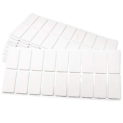 Adsamm® / 180 x Selbstklebende Filzgleiter/Weiß / 25x50 mm/Rechteckig/Möbelgleiter aus Filz mit 3.5 mm Stärke/Möbel- und Bodengleiter von Adsamm