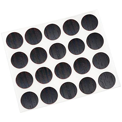 Adsamm® / 20 x Abdeckkappen / Wenge / Ø 13 mm / rund / 0,45 mm dünne selbstklebende Möbelpflaster von Adsamm
