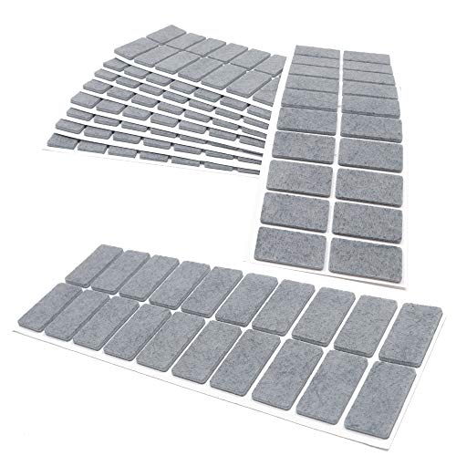 Adsamm® / 200 x Selbstklebende Filzgleiter/Grau / 20x40 mm/Rechteckig/Möbelgleiter aus Filz mit 3.5 mm Stärke/Möbel- und Bodengleiter von Adsamm