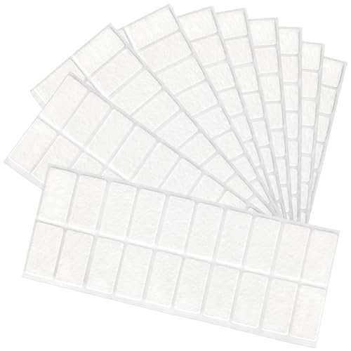 Adsamm® / 200 x Selbstklebende Filzgleiter/Weiß / 20x40 mm/Rechteckig / 1.5 mm dünne Selbstklebende Möbelgleiter aus Filz von Adsamm