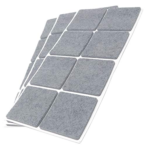 Adsamm® / 24 x Selbstklebende Filzgleiter/Grau / 50x50 mm/Quadratisch/Möbelgleiter aus Filz mit 3.5 mm Stärke/Möbel- und Bodengleiter von Adsamm