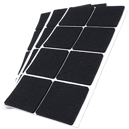 Adsamm® / 24 x Selbstklebende Filzgleiter/Schwarz / 50x50 mm/Quadratisch/Möbelgleiter aus Filz mit 3.5 mm Stärke/Möbel- und Bodengleiter von Adsamm