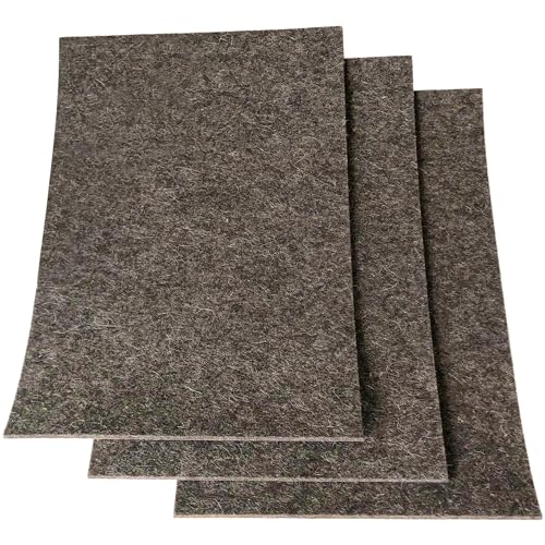 Adsamm® / 3 x Selbstklebende Filzplatten aus Wollfilz / 200x300 mm/Melange-Braun Natur/Rechteckig / 3 mm Starke Selbstklebende weiche Filzgleiter aus Filz von Adsamm