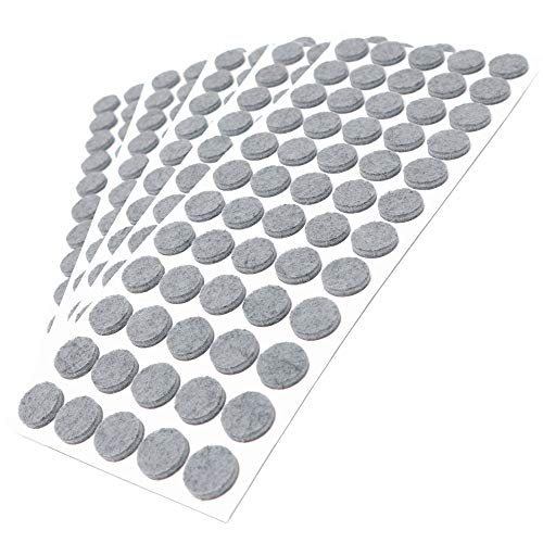 Adsamm® / 300 x Selbstklebende Filzgleiter/Grau/ø 14 mm/Rund/Möbelgleiter aus Filz mit 3.5 mm Stärke/Möbel- und Bodengleiter von Adsamm