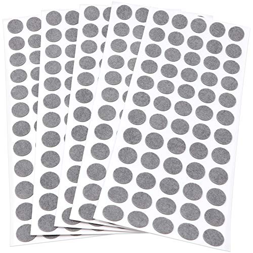 Adsamm® / 300 x Selbstklebende Filzgleiter/Grau/ø 14 mm/Rund / 1.5 mm dünne Selbstklebende Möbelgleiter aus Filz von Adsamm
