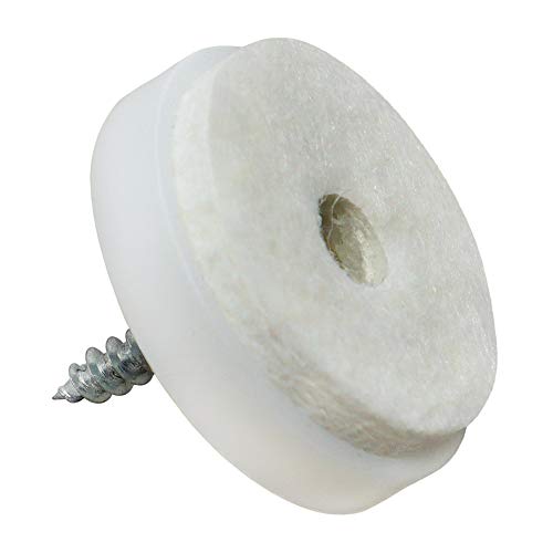 Adsamm® / 32 x Filzgleiter mit Schraube / Weiß / Ø 28 mm / rund / Möbelgleiter zum Schrauben in Premium-Qualität von Adsamm