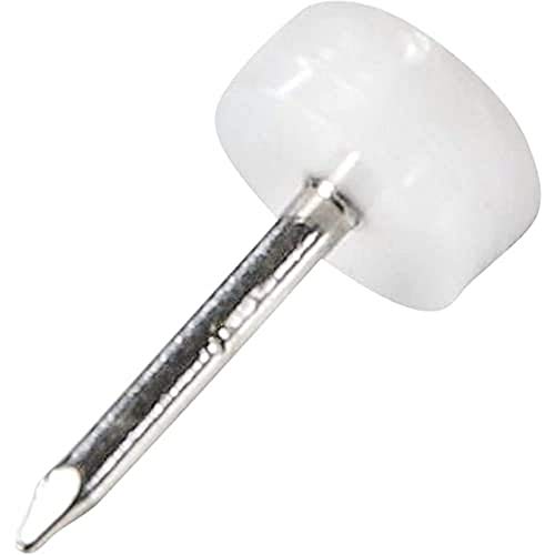 Adsamm® / 32 x Kunststoffgleiter mit Nagel / Weiß / Ø 10 mm / rund / Möbelgleiter mit Nagel / Möbel- und Bodenschutz in Adsamm® Qualität von Adsamm