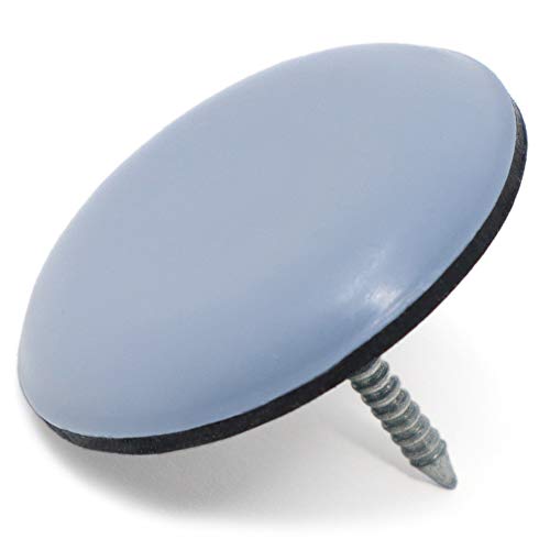 Adsamm® / 32 x PTFE-Möbelgleiter mit Nagel / Grau-Blau / Ø 30 mm / rund / Möbel- und Bodengleiter mit Nagel von Adsamm