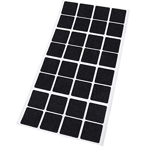 Adsamm® / 32 x Selbstklebende Filzgleiter/Schwarz / 25x25 mm/Quadratisch / 1.5 mm dünne Selbstklebende Möbelgleiter aus Filz von Adsamm