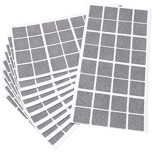Adsamm® / 320 x Selbstklebende Filzgleiter/Grau / 25x25 mm/Quadratisch / 1.5 mm dünne Selbstklebende Möbelgleiter aus Filz von Adsamm