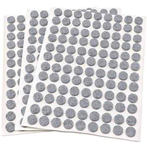 Adsamm® / 324 x Selbstklebende Filzgleiter/Grau/ø 10 mm/Rund/Möbelgleiter aus Filz mit 3.5 mm Stärke/Möbel- und Bodengleiter von Adsamm