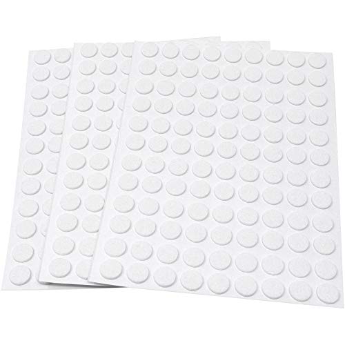 Adsamm® / 324 x Selbstklebende Filzgleiter/Weiß/ø 10 mm/Rund / 1.5 mm dünne Selbstklebende Möbelgleiter aus Filz von Adsamm