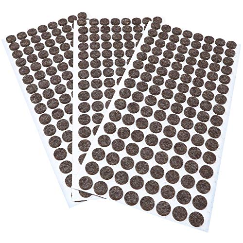 Adsamm® / 384 x Wollfilz-Möbelgleiter | ø 12 mm/Melange-Braun Natur/Rund / 3 mm Starke Selbstklebende weiche Filzgleiter aus Naturfilz von Adsamm