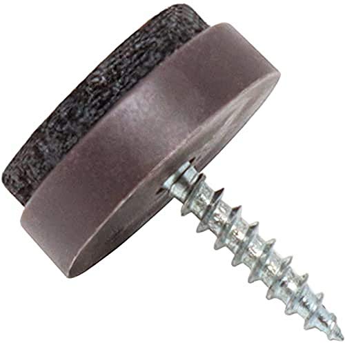 Adsamm® / 4 x Filzgleiter mit Schraube / Braun / Ø 20 mm / rund / Möbelgleiter zum Schrauben in Premium-Qualität von Adsamm