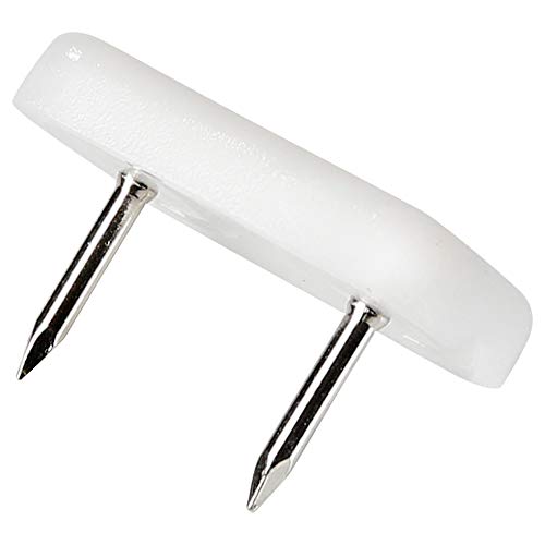 Adsamm® / 4 x Kunststoffgleiter mit 2-Nägel / Weiß / 18x30 mm / rechteckig / Möbelgleiter mit Nagel / Möbel- und Bodengleiter von Adsamm