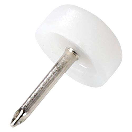 Adsamm® / 4 x Kunststoffgleiter mit Nagel / Weiß / Ø 13 mm / rund / Möbelgleiter mit Nagel / Möbel- und Bodenschutz in Adsamm® Qualität von Adsamm