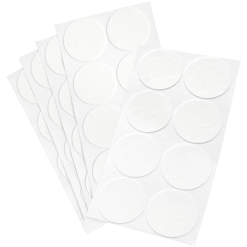 Adsamm® / 40 x Selbstklebende Filzgleiter/Weiß/ø 60 mm/Rund / 1.5 mm dünne Selbstklebende Möbelgleiter aus Filz von Adsamm