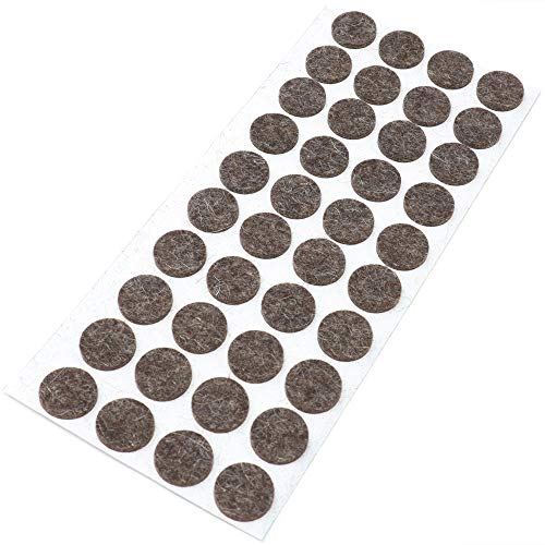 Adsamm® / 40 x Wollfilz-Möbelgleiter | ø 18 mm/Melange-Braun Natur/Rund / 3 mm Starke Selbstklebende weiche Filzgleiter aus Naturfilz von Adsamm