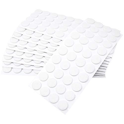 Adsamm® / 400 x Selbstklebende Filzgleiter/Weiß/ø 18 mm/Rund/Möbelgleiter aus Filz mit 3.5 mm Stärke/Möbel- und Bodengleiter von Adsamm