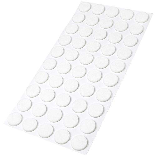 Adsamm® / 50 x Selbstklebende Filzgleiter/Weiß/ø 16 mm/Rund/Möbelgleiter aus Filz mit 3.5 mm Stärke/Möbel- und Bodengleiter von Adsamm