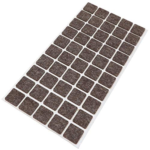 Adsamm® / 50 x Wollfilz-Möbelgleiter | 20x20 mm/Melange-Braun Natur/Quadratisch / 3 mm Starke Selbstklebende weiche Filzgleiter aus Naturfilz von Adsamm